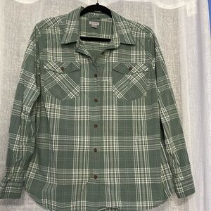 Women's Carhartt Green Plaid Button Up Shirt Size XL (16-18)